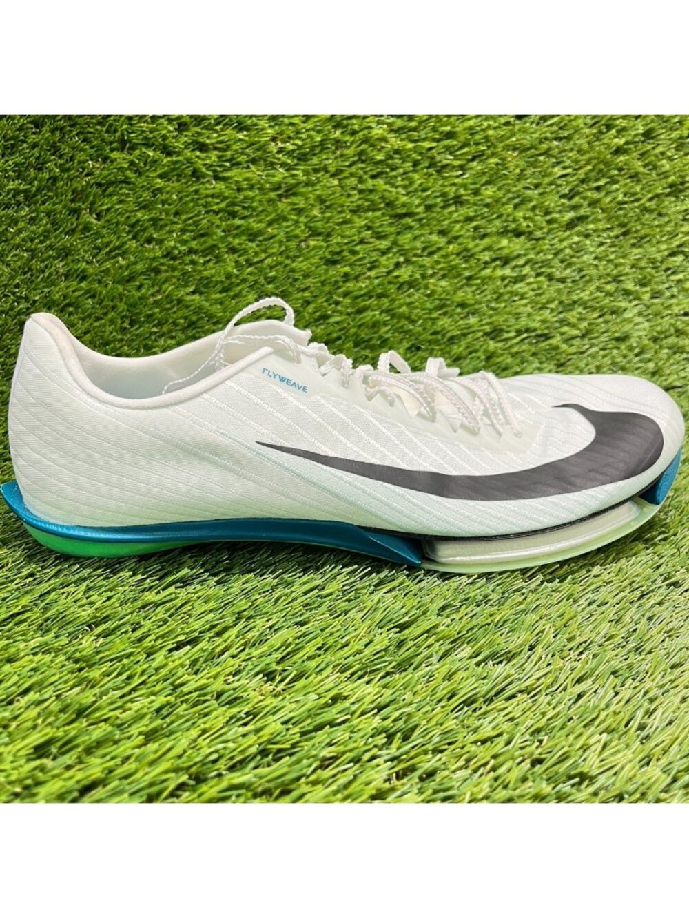 Nike Air Zoom Maxfly 2 Mens Size 13 White Black Blue Running Track & Field Shoes